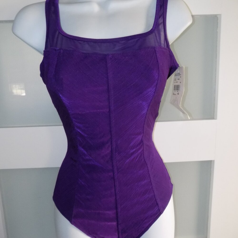 CHRISTINA PURPLE TUMMY TAMER SWIMSUIT SIZE 10L WOMEN'S NEW